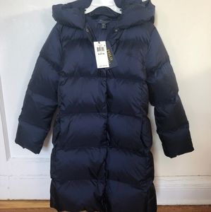 Ralph Lauren Water-Repellent Quilted Down Long Coat 8-10 Girls